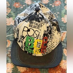 Vintage Bob Marley Cap Hat Size L Unisex Rasta Text One Love